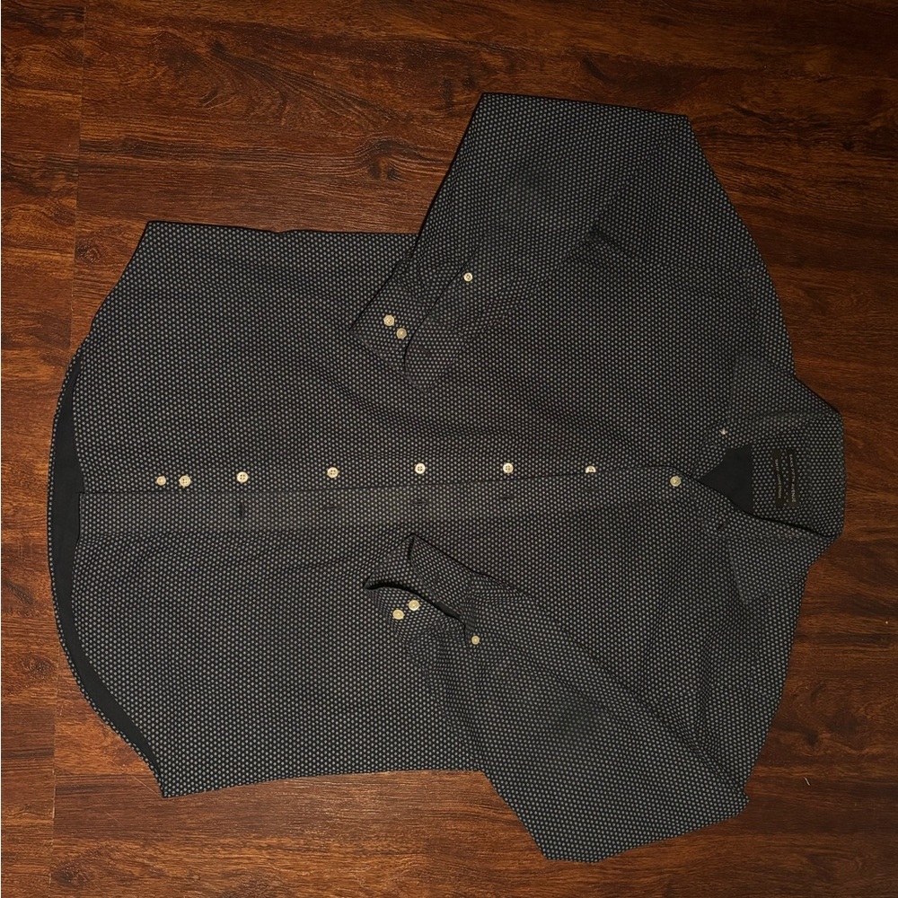 Saks Fifth ave. Black & White Patterned Button-Up Shirt